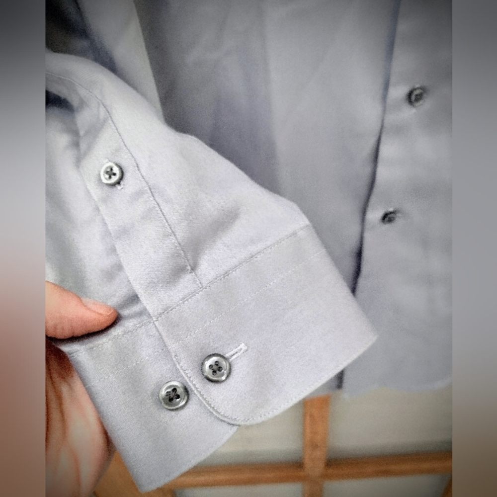 Geoffrey Beene XL Gray Button-Down Collared Long Sleeve Shirt, Wrinkle Free - Picture 7 of 9